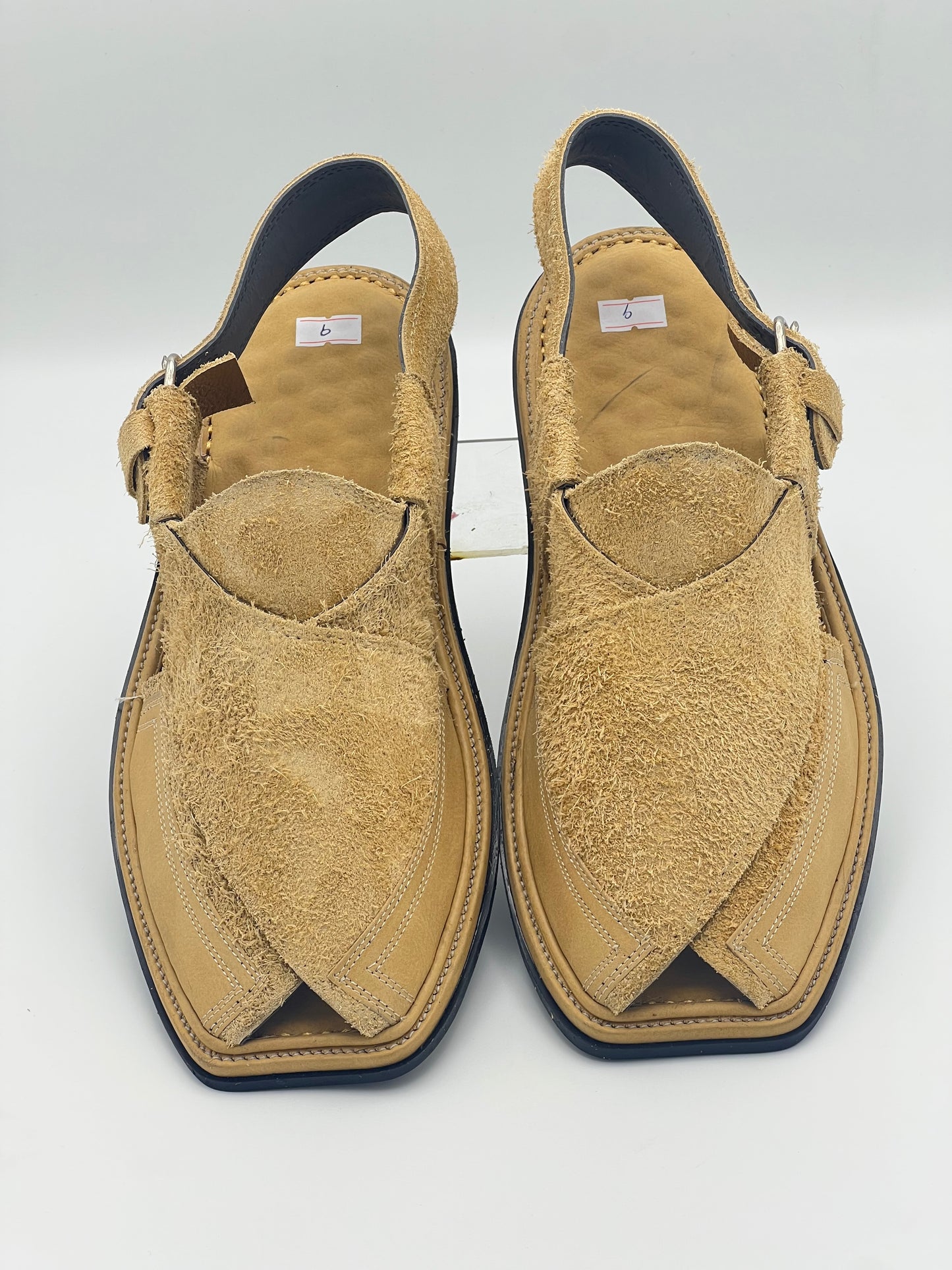 Suede Double shade Sabar single sole goll shape peshawari chapal(golden)