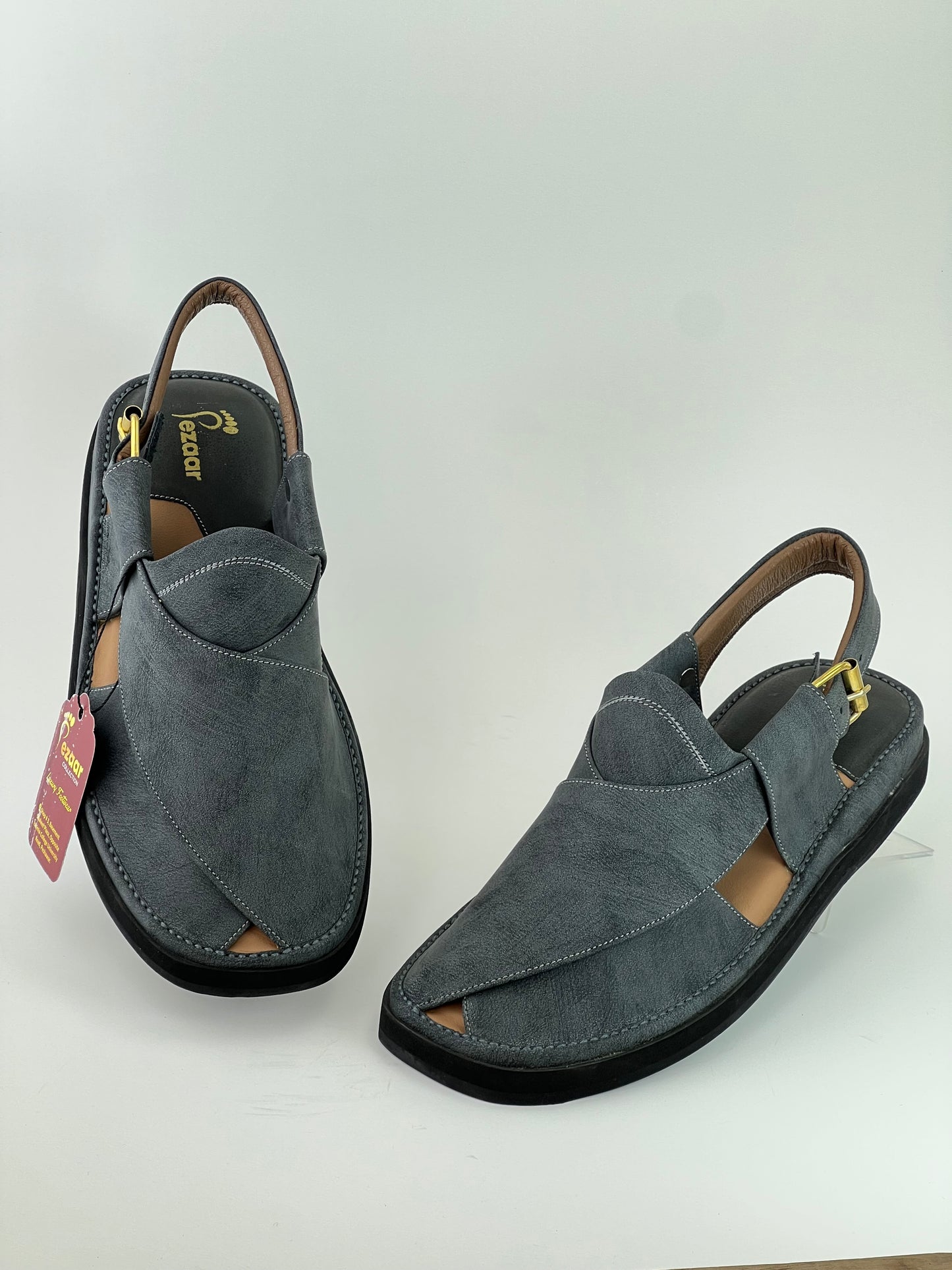 Gogo Premium peshawari chapal(Gray leather)