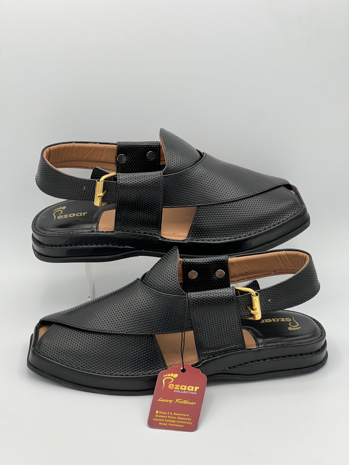 Men’s premium dotted peshawari chapal black