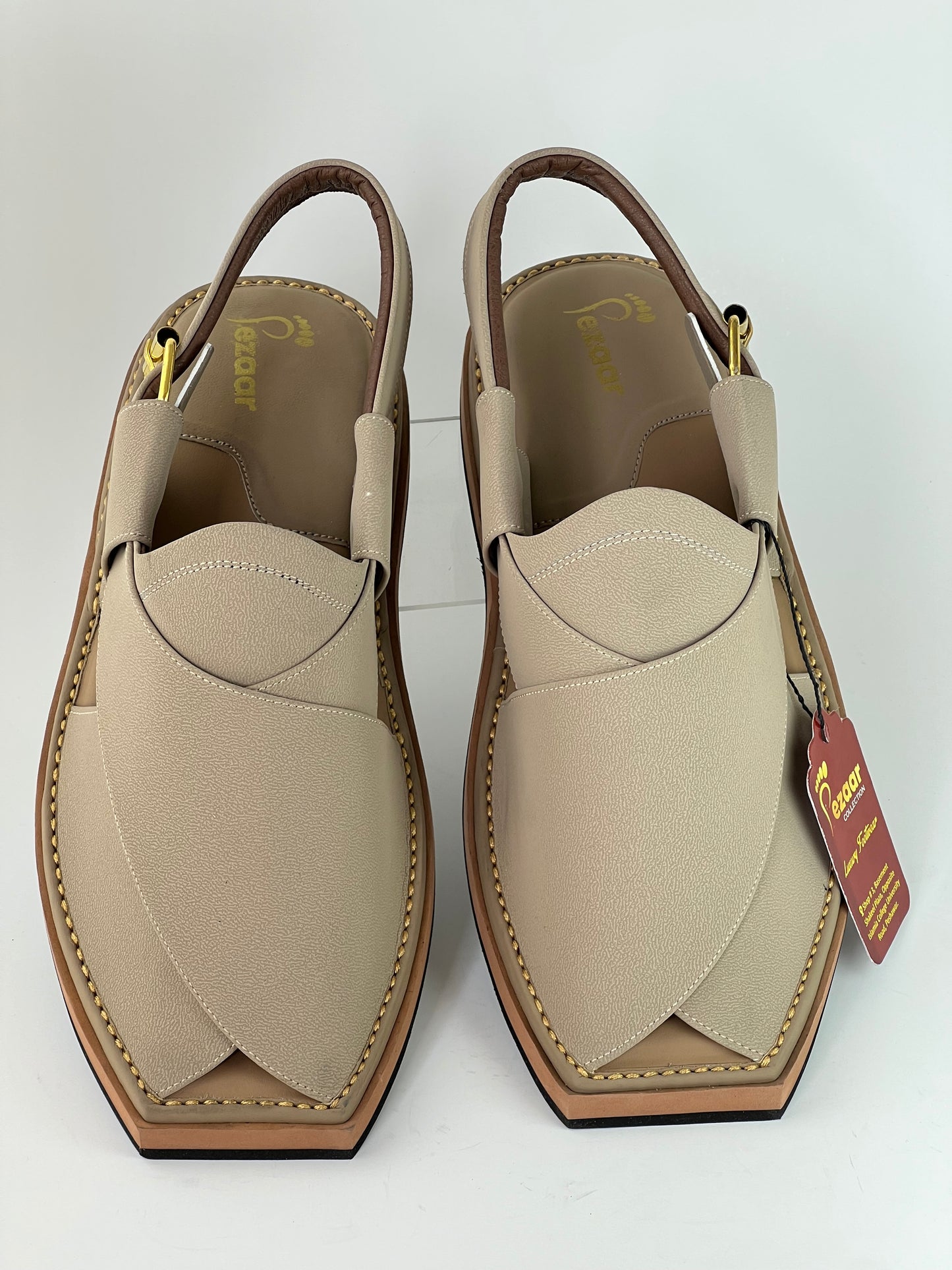 Half kaptan Special Original leather peshawari chapal (T cream)