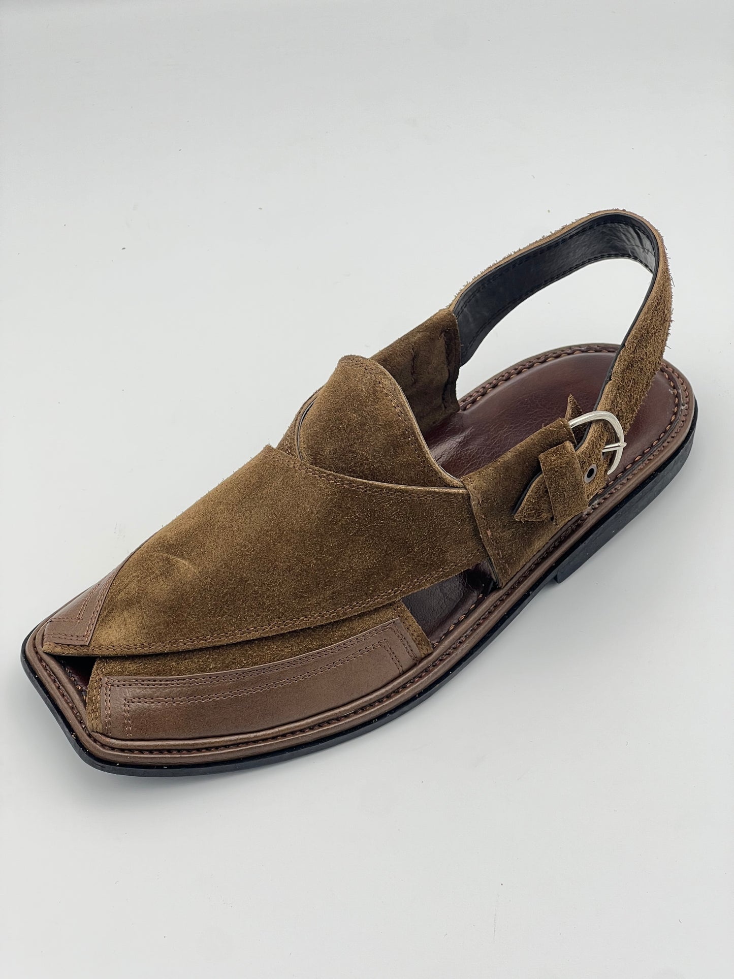 Suede Sabar Round shape Double shade peshawari chapal(camal)