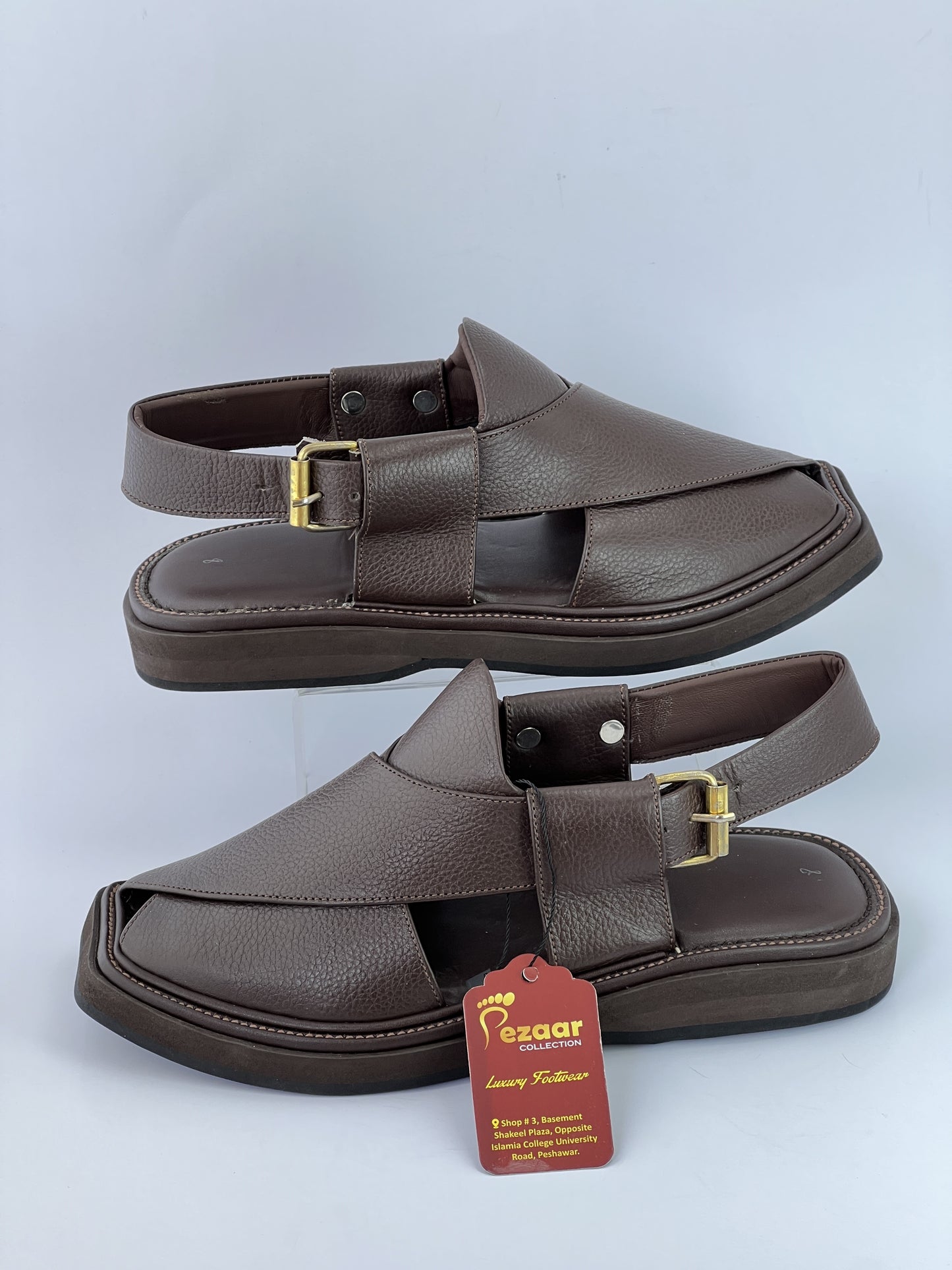 Half kaptan Special Original leather peshawari chapal (Brown)