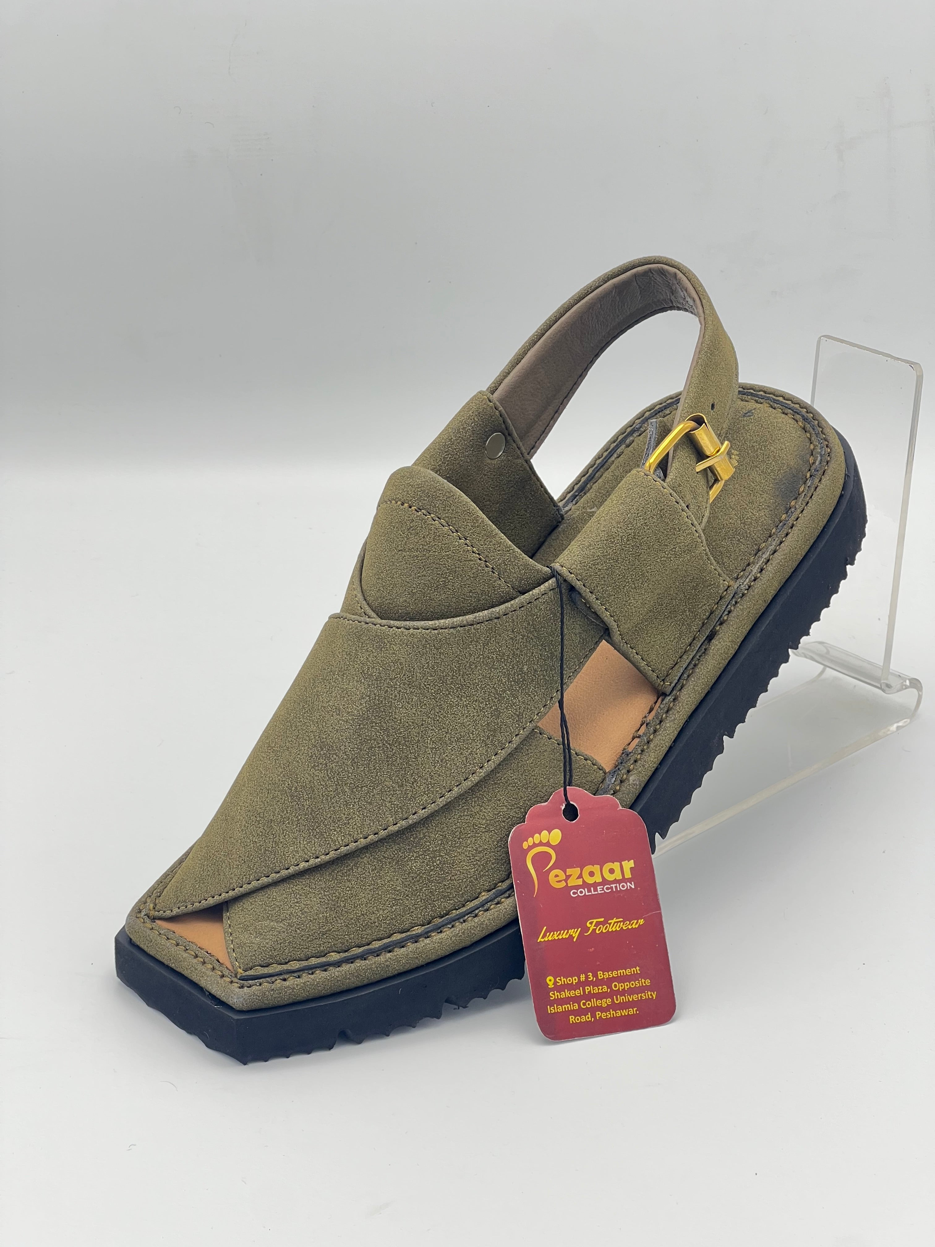 Light weight kaptan sued leather (Greenish)