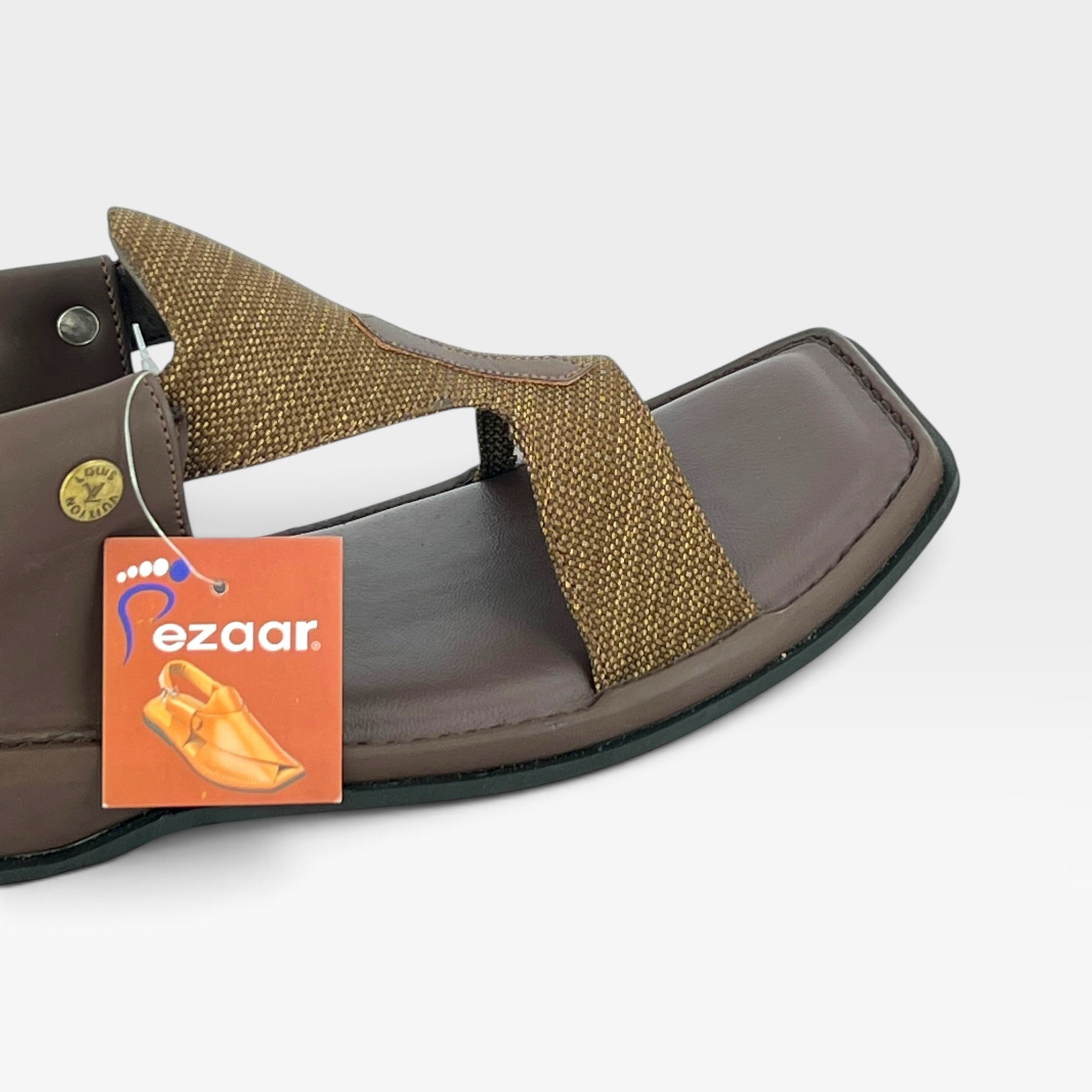 Panjedar Chappal (Fabric Chocolate Brown)