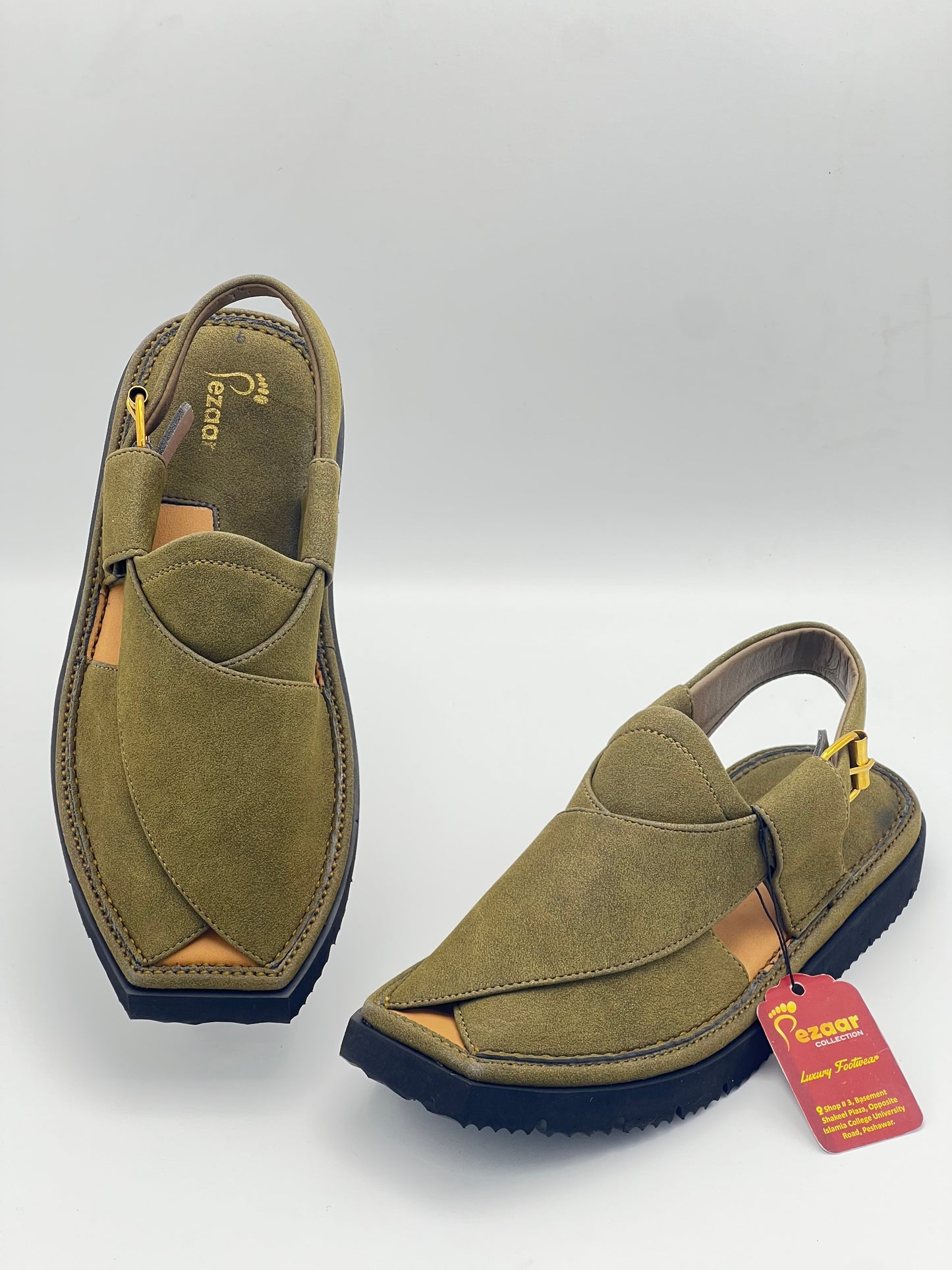 Light weight kaptan sued leather (Greenish)