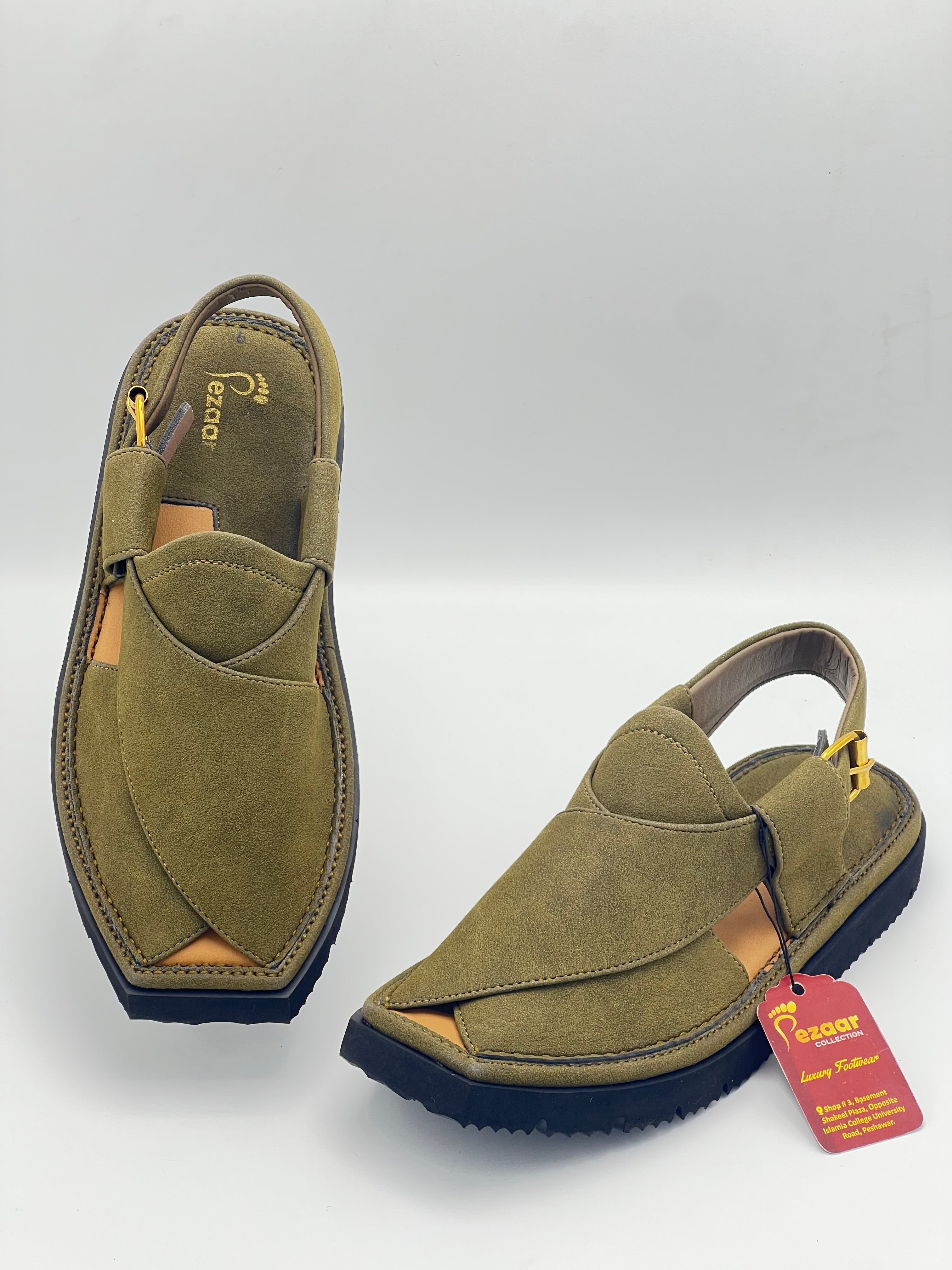 Light weight kaptan sued leather (Greenish)