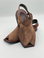 Suede Sabar single sole T shape peshawari chapal(Brown)
