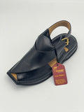 T shape classic dotted peshawari chapal (black)