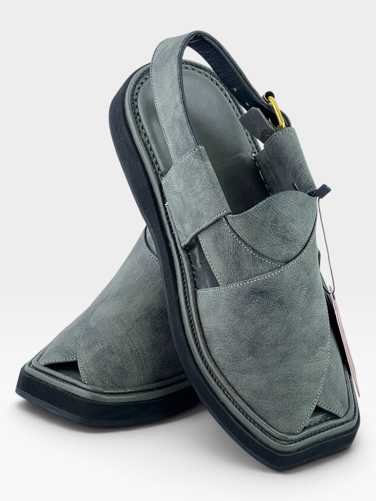 Half kaptan Special Original leather peshawari chapal (light weight gray)