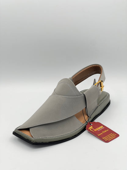 Pure leather Single lefty sole T shap Gray