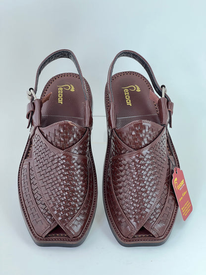 Hand woven medium sole brown