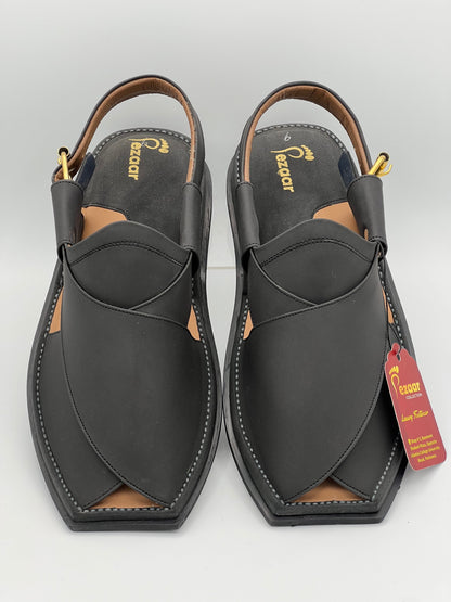 Pure leather Single lefty sole T shapBlack
