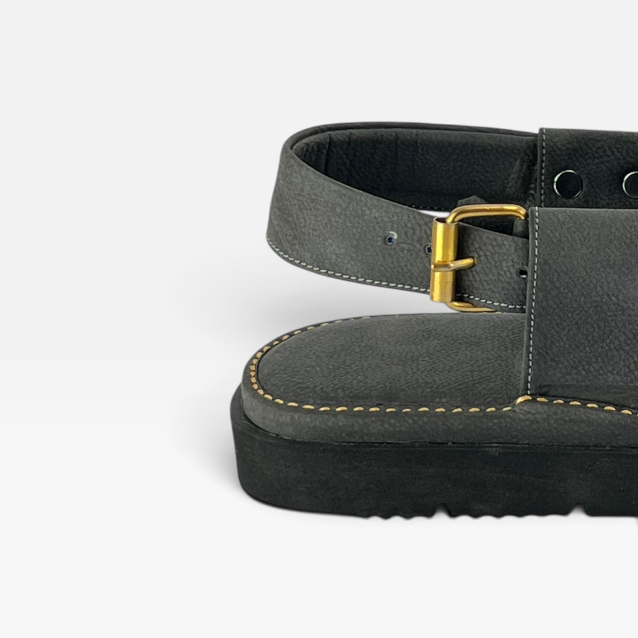 Gogo Round Shape Black Texture Sketcher Sole