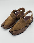 Suede Sabar single sole T shape Double shade peshawari chapal(camal)