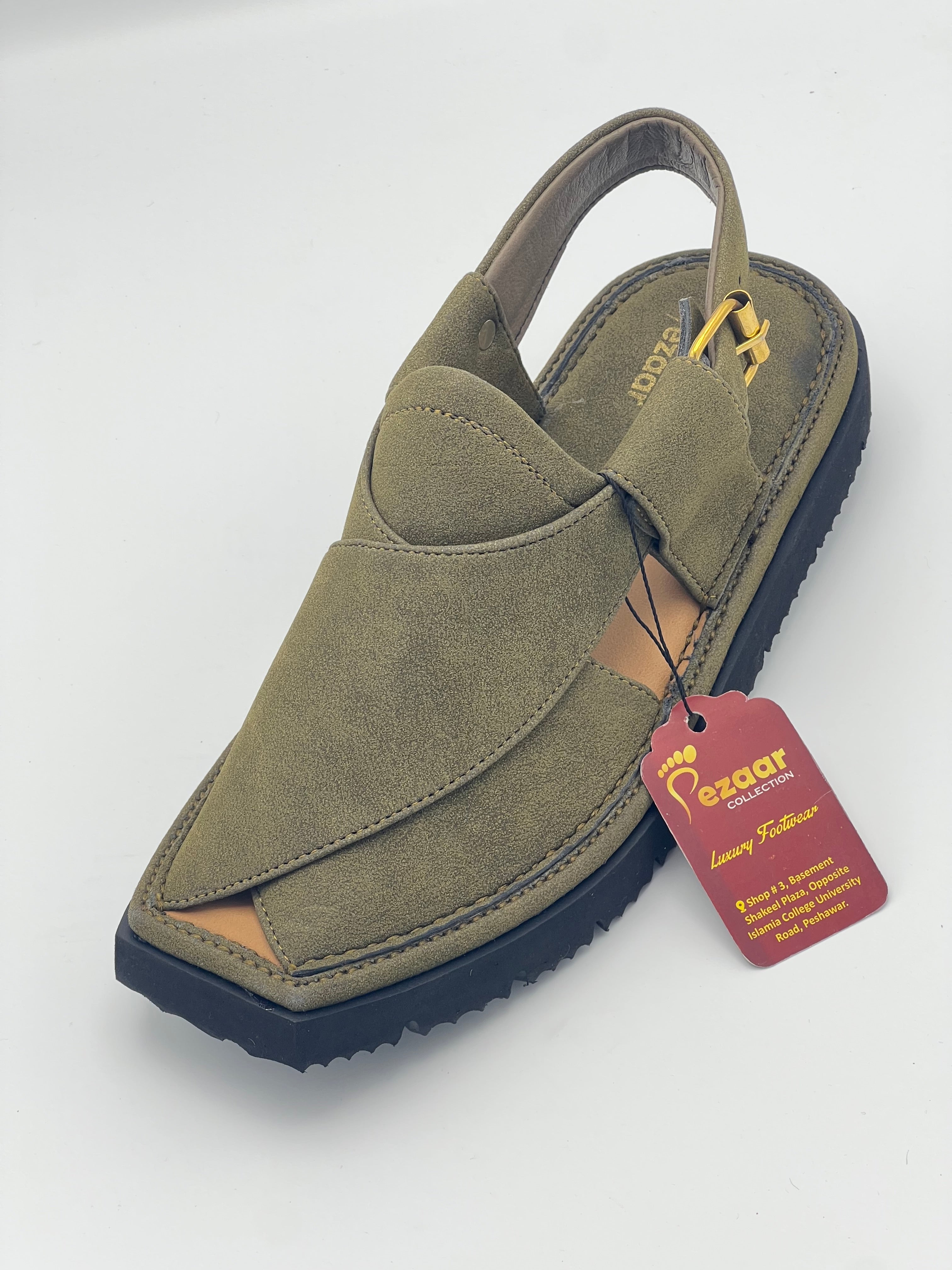 Light weight kaptan sued leather (Greenish)