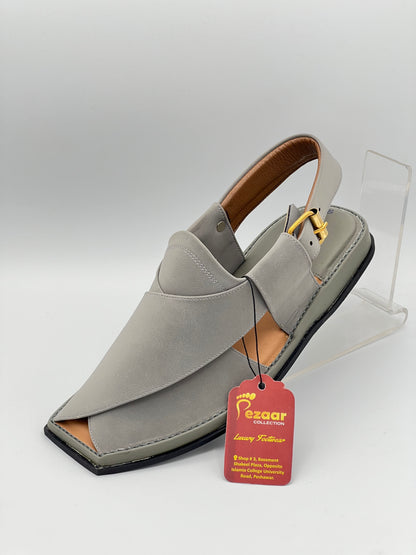 Pure leather Single lefty sole T shap Gray