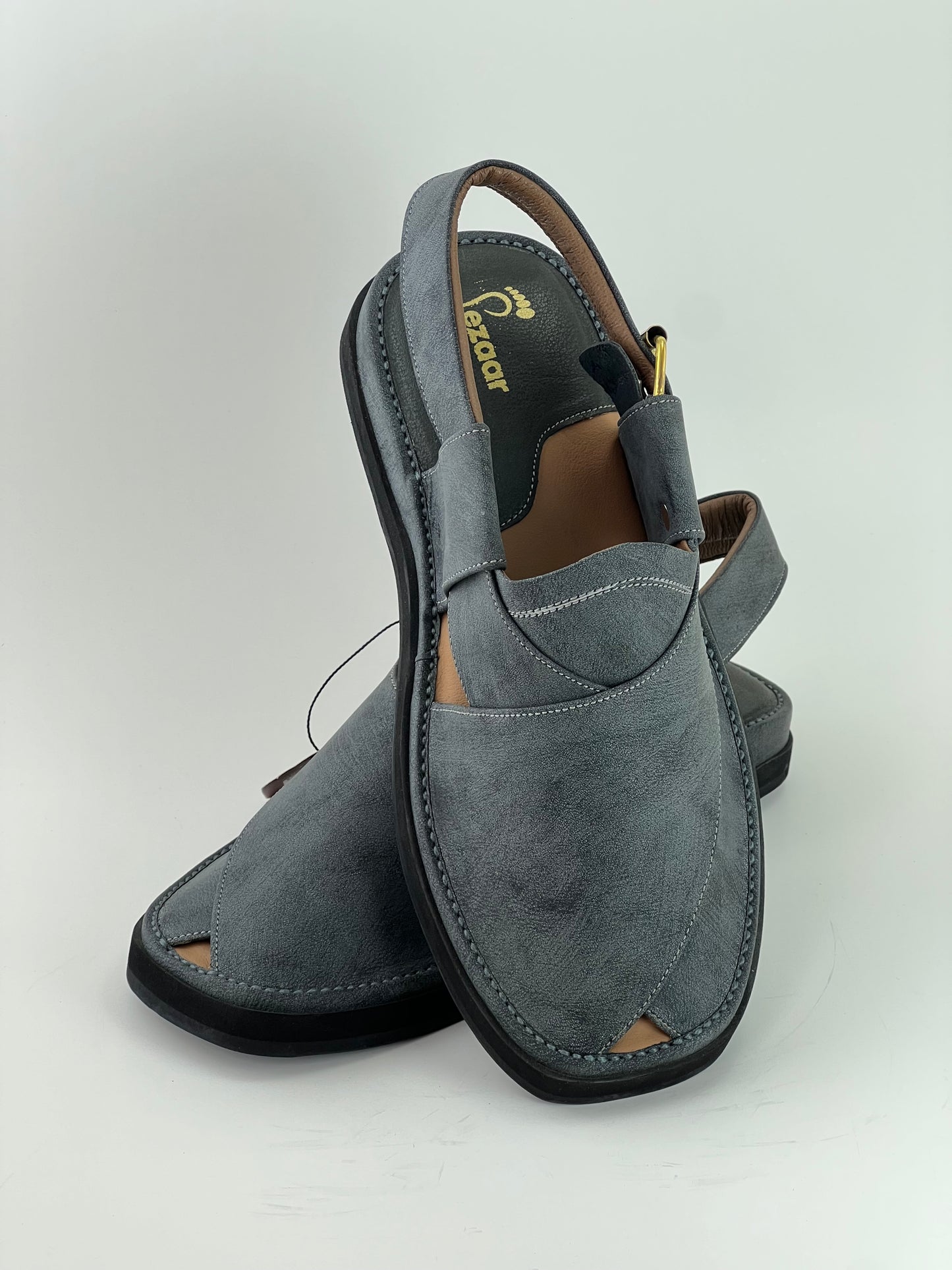 Gogo Premium peshawari chapal(Gray leather)