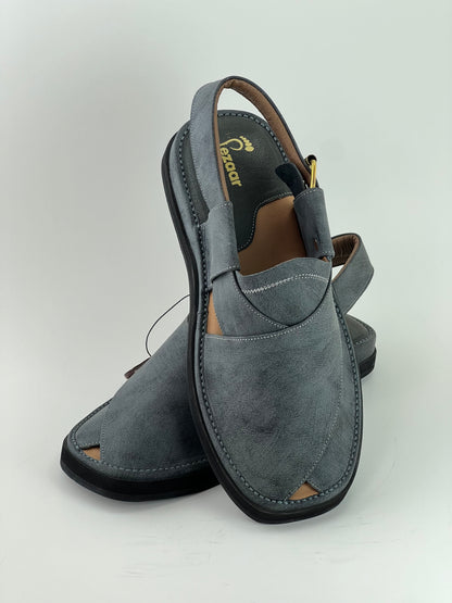 Gogo Premium peshawari chapal(Gray leather)