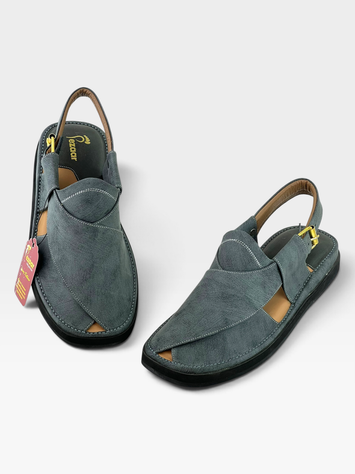 Gogo Premium peshawari chapal(Gray leather)