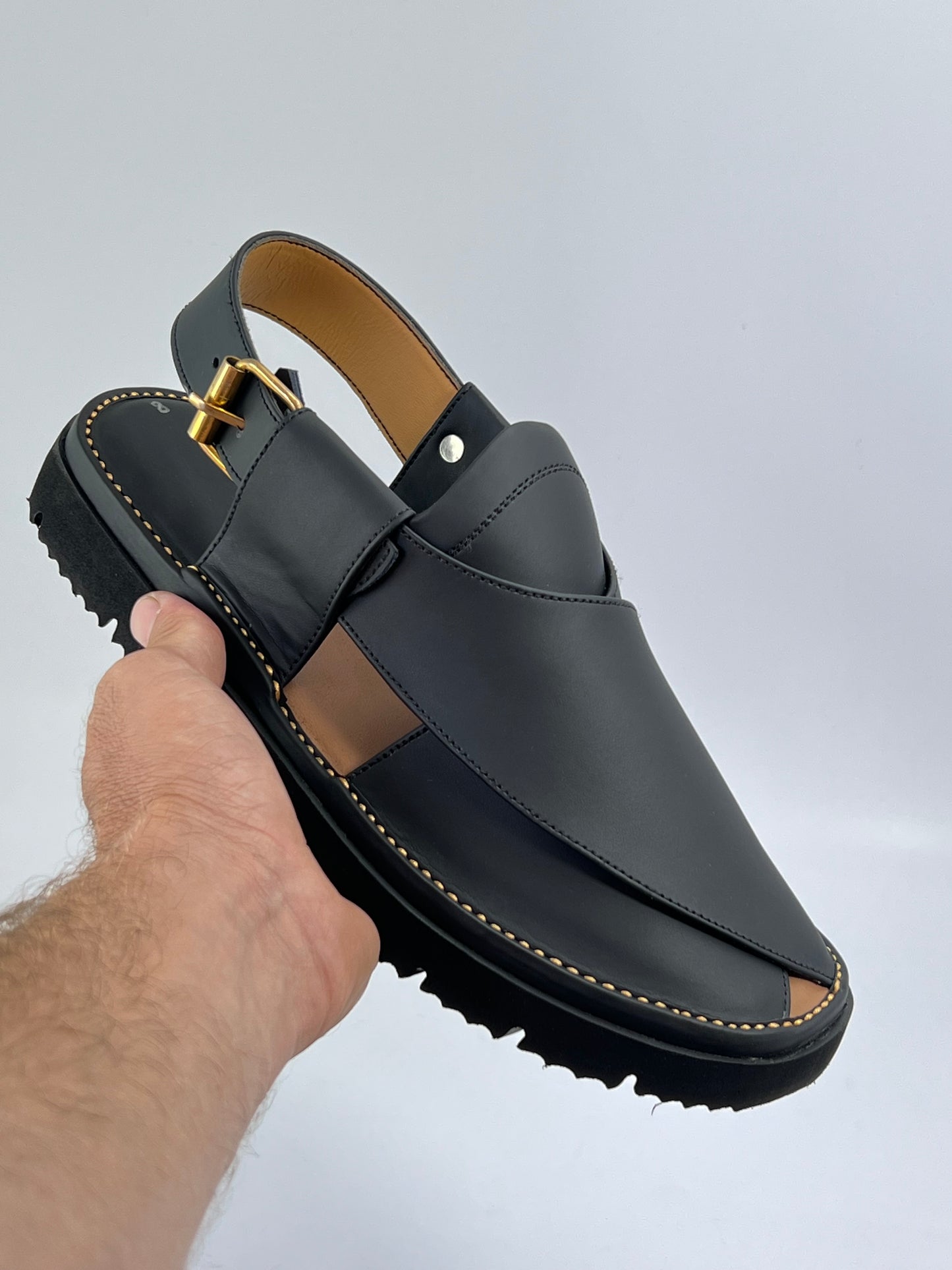 Gogo Round Shape Black Texture Sketcher Sole (Light Weight)