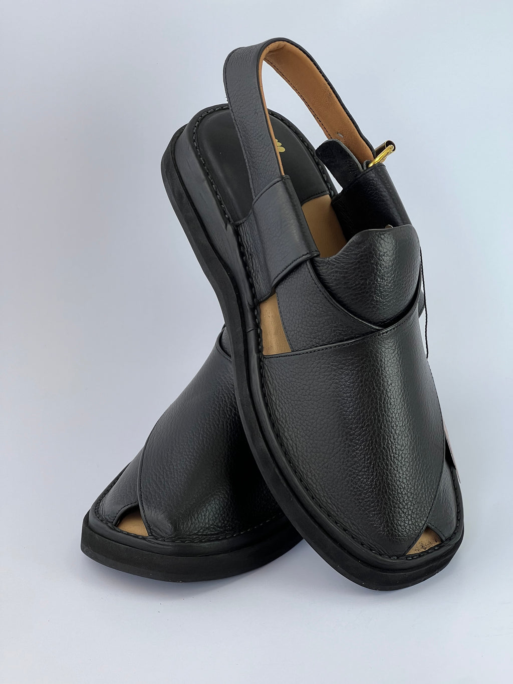 Gogo Premium peshawari chapal(Black Danedar)