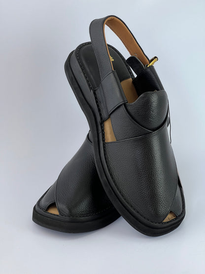 Gogo Premium peshawari chapal(Black Danedar)