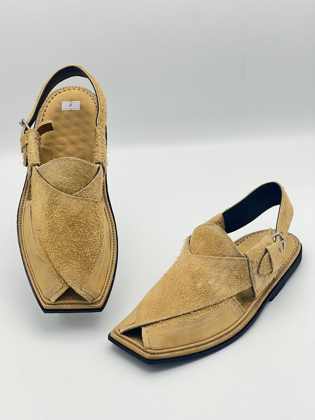 Suede Sabar single sole T shape Double shade peshawari chapal(golden)