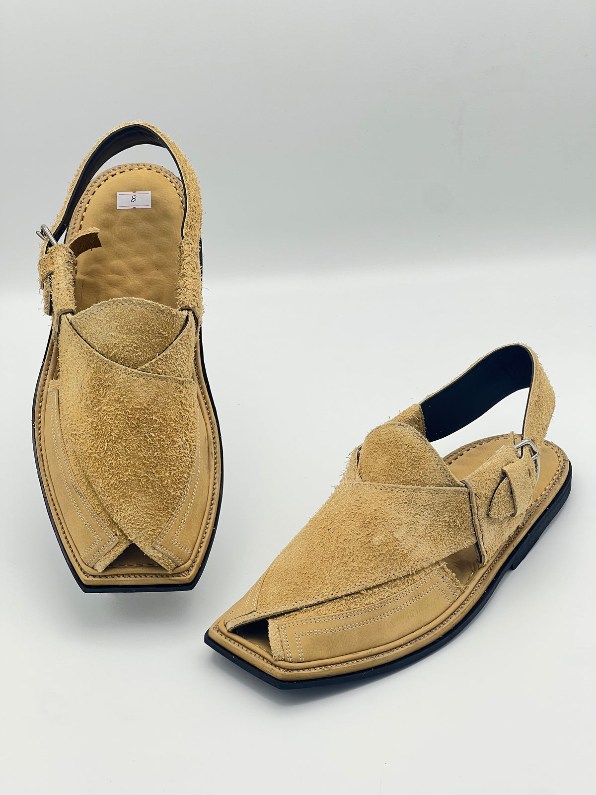 Suede Sabar single sole T shape Double shade peshawari chapal(golden)