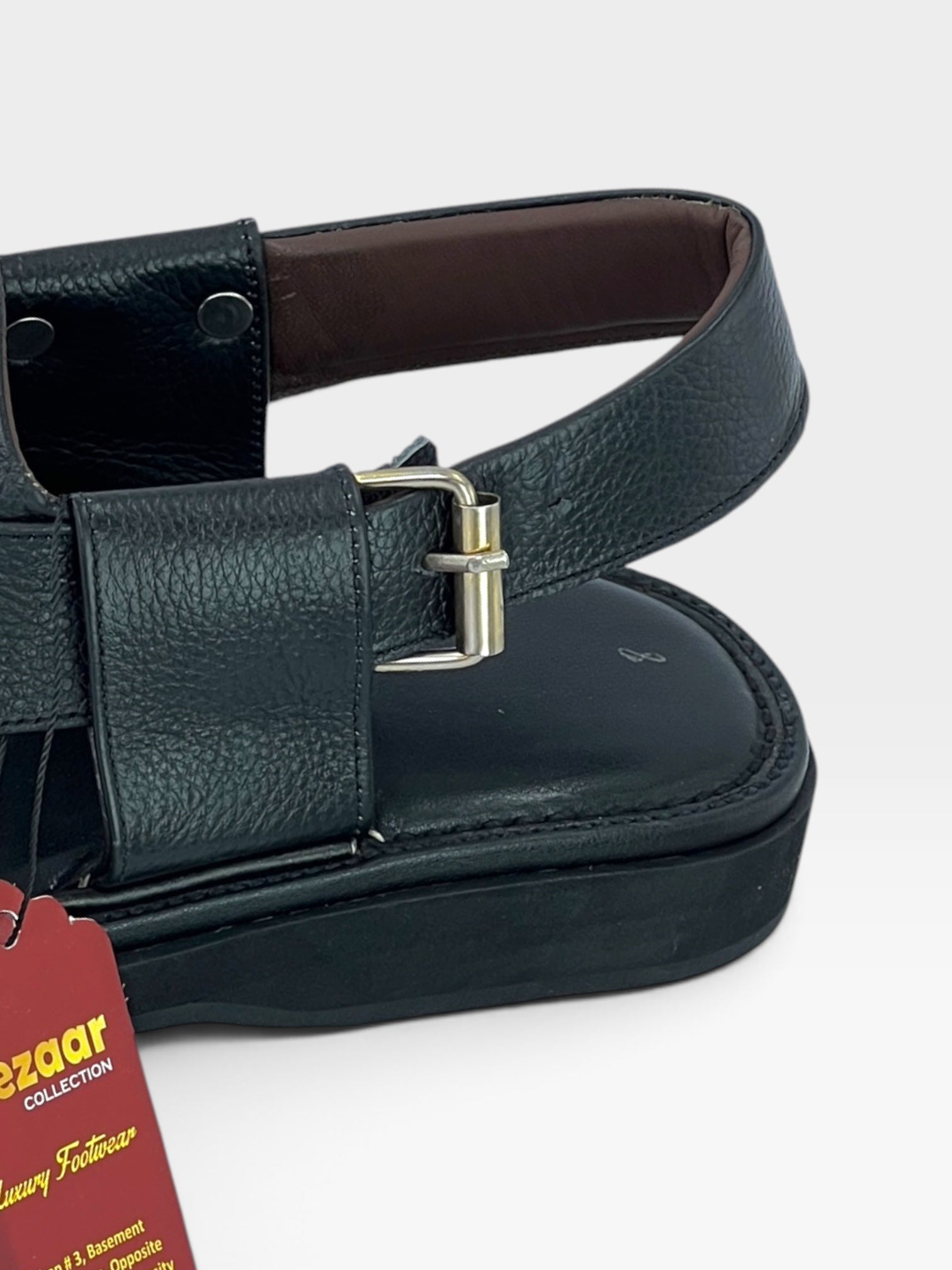 Half kaptan Special Original leather peshawari chapal (Black)