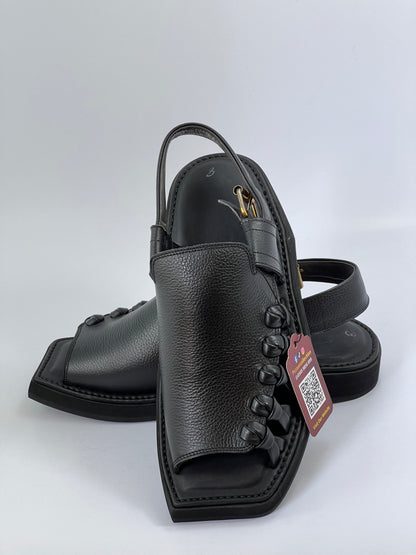 Balochi Hand made Original Chapal(black)