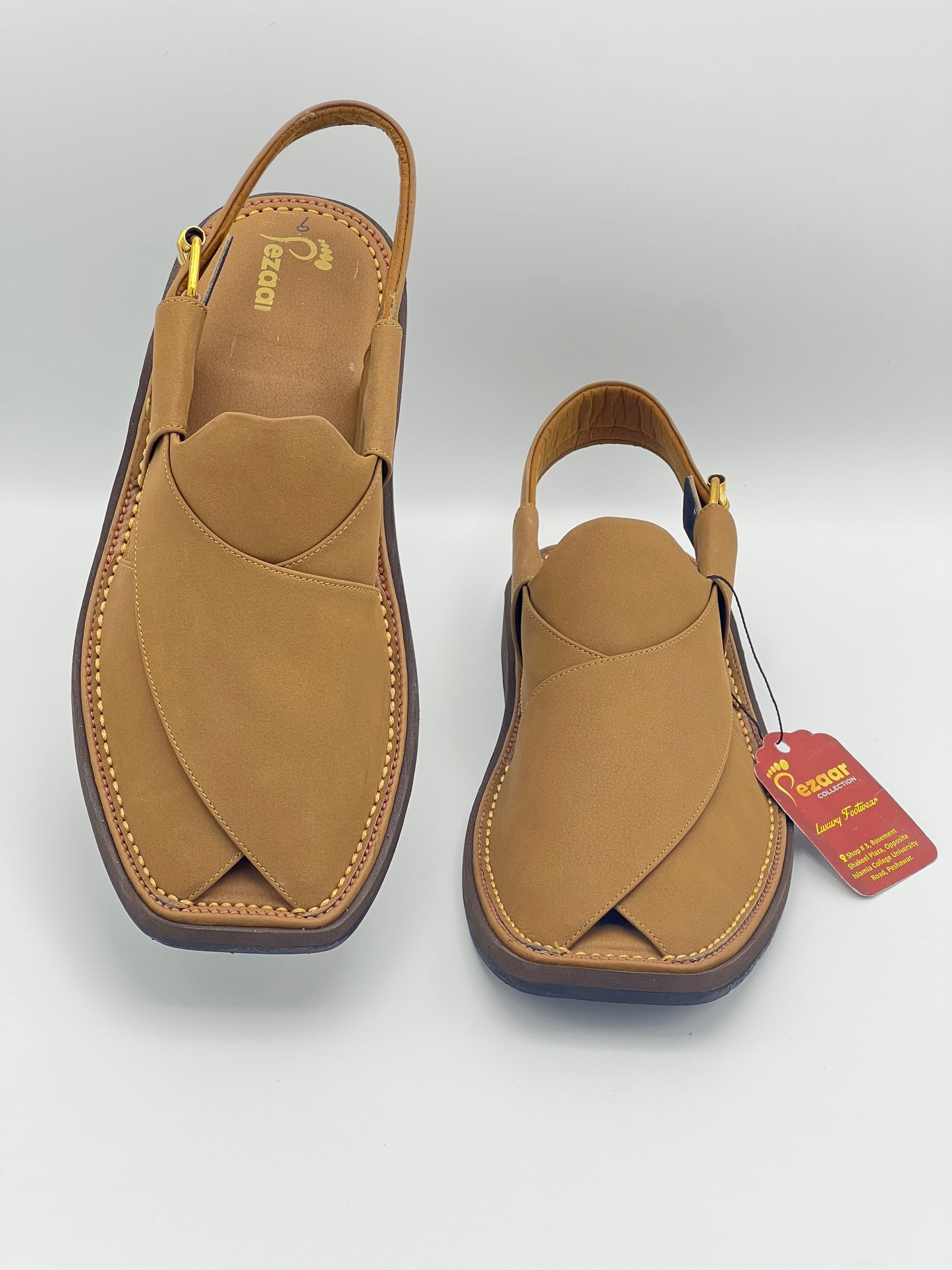 upper touch pure leather peshawari chapal(camal)
