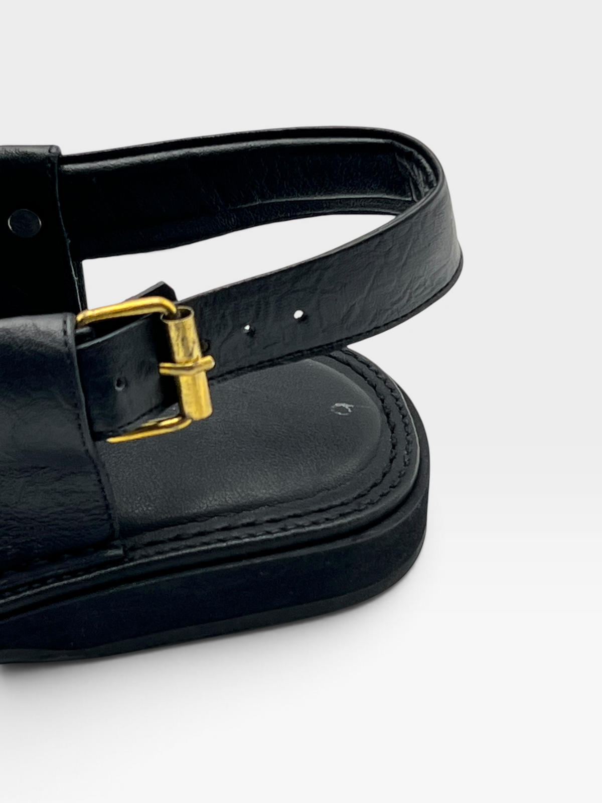 Upper touch leather peshawari chapal (black texture)