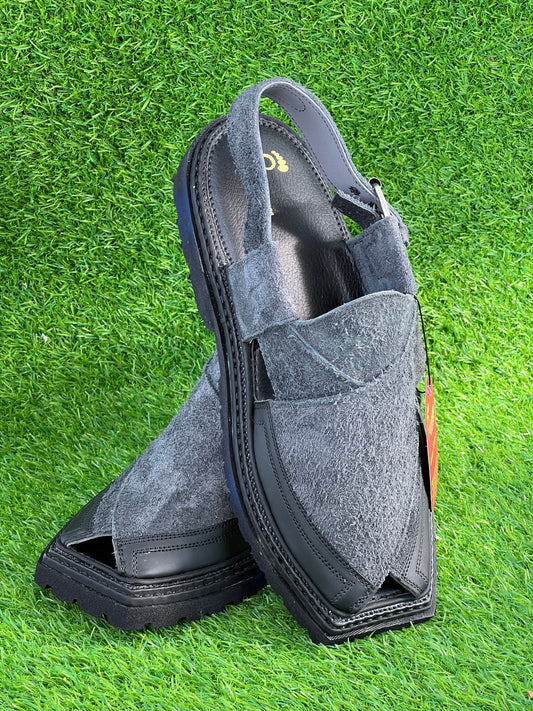 Sued  Blue Double shade Peshawari chapal