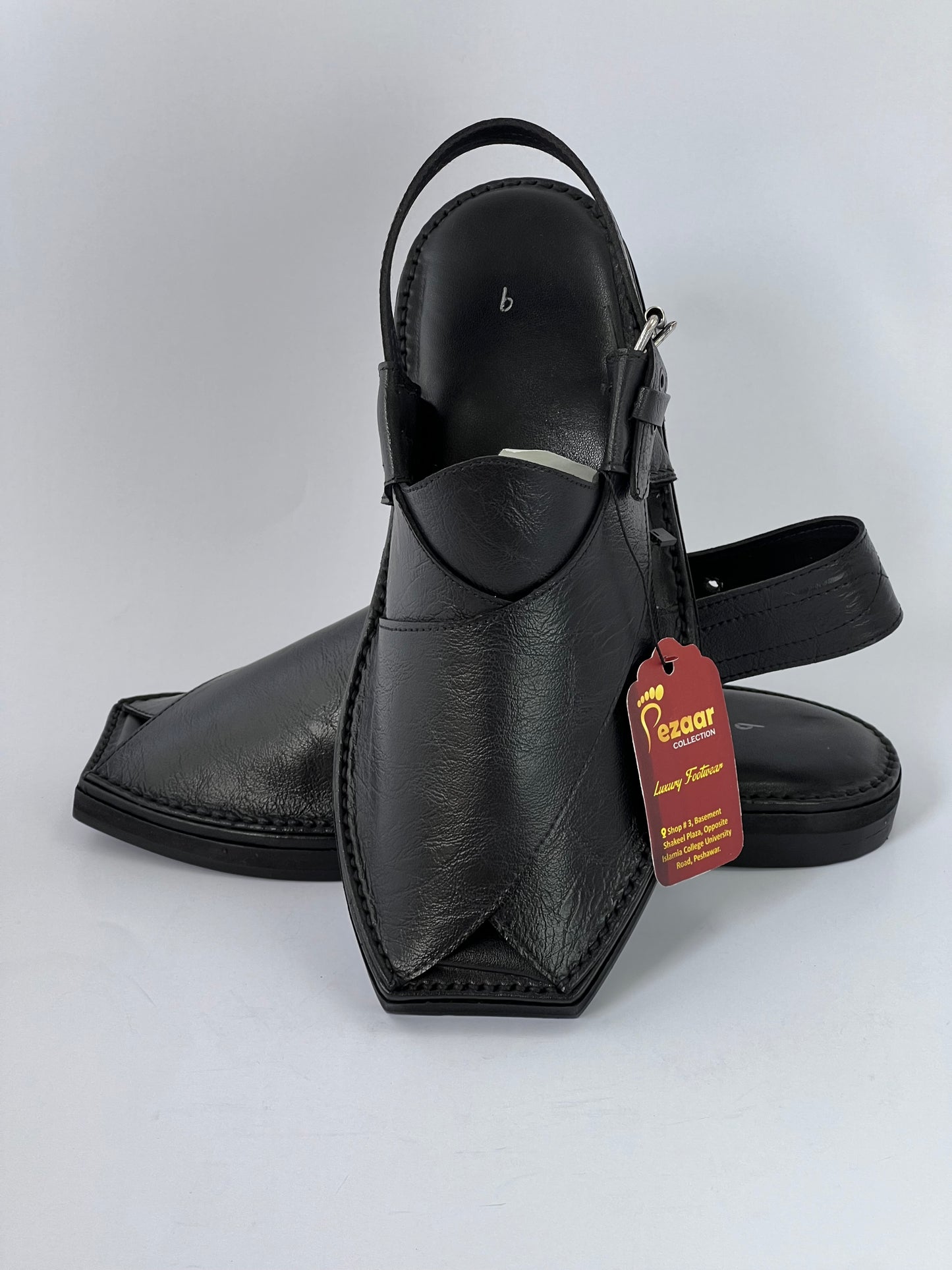 Upper Touch Flate sole T shape  peshawari chapal (polishable Black)