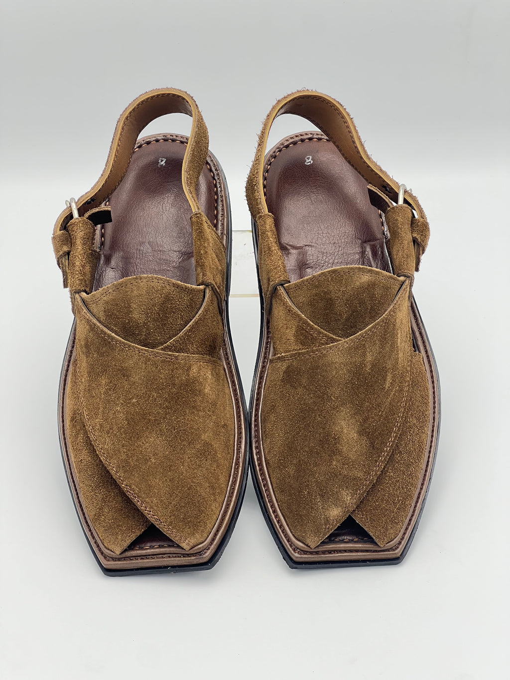 Suede Sabar single sole T shape peshawari chapal(camal)