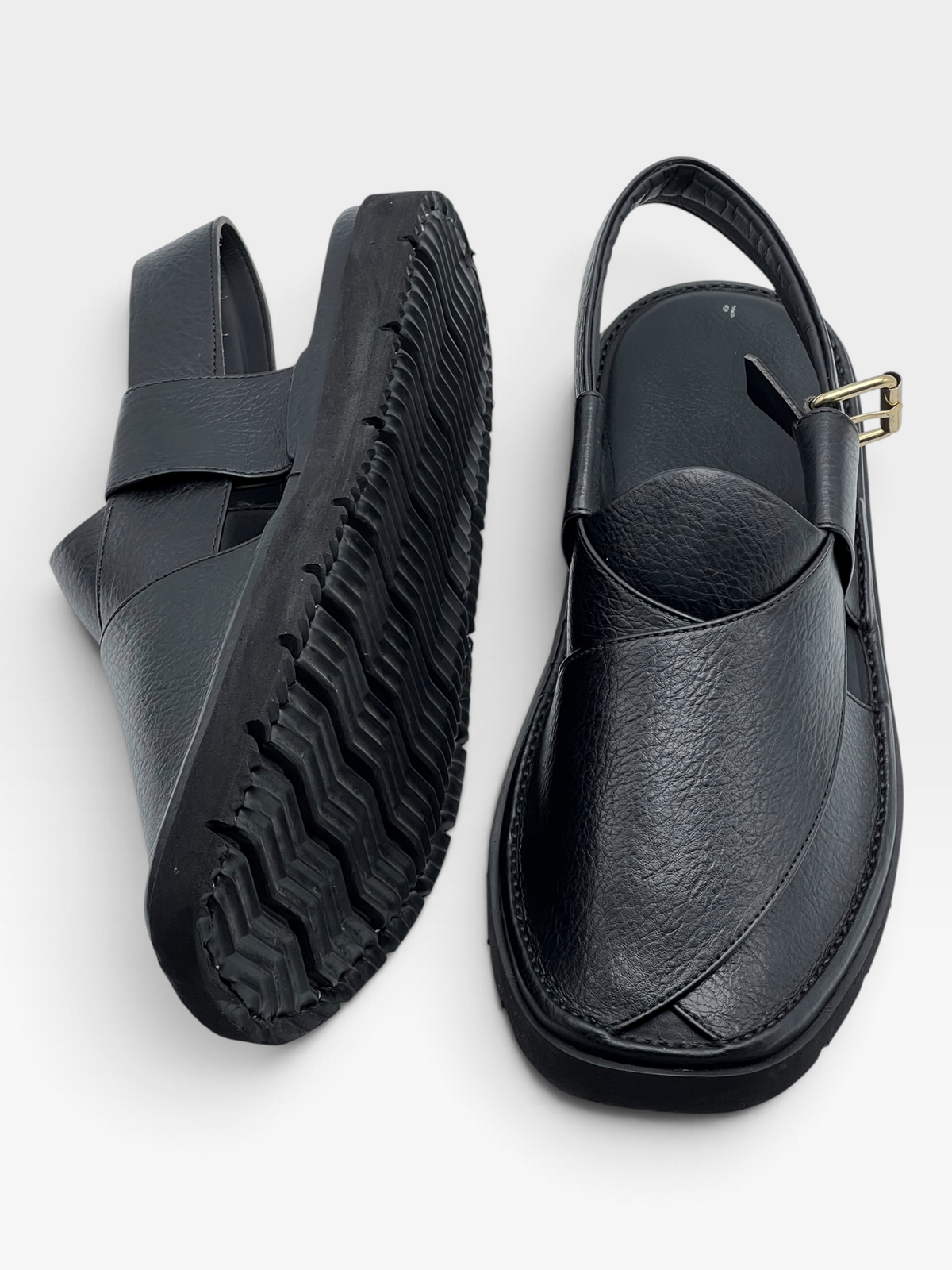 Gogo Round Shape Black Texture Sketcher Sole (Light Weight)
