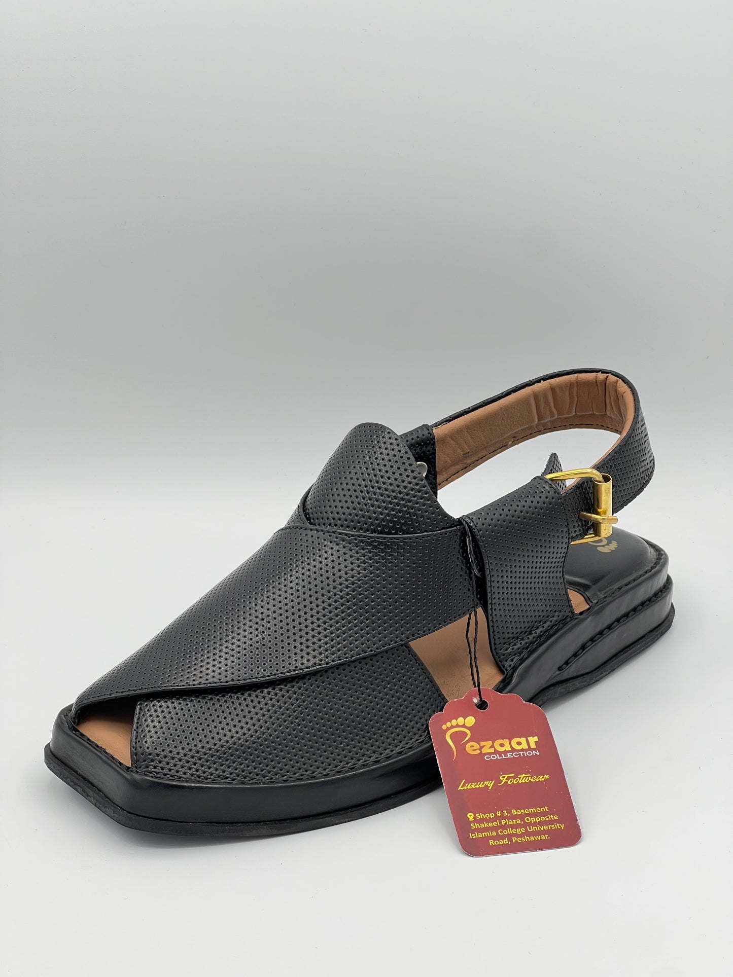 Men’s premium dotted peshawari chapal black