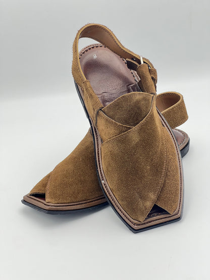 Suede Sabar single sole T shape peshawari chapal(camal)