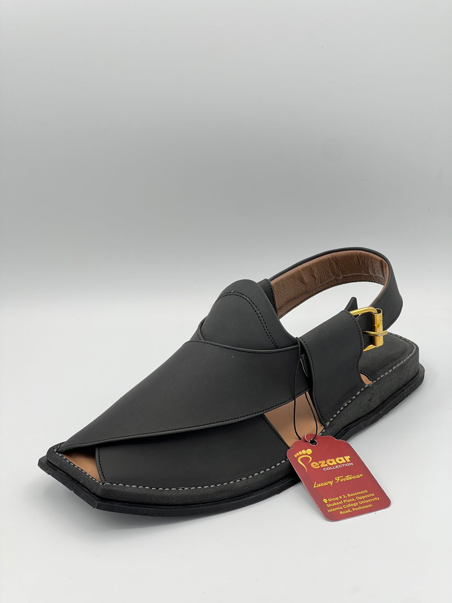 Pure leather Single lefty sole T shapBlack