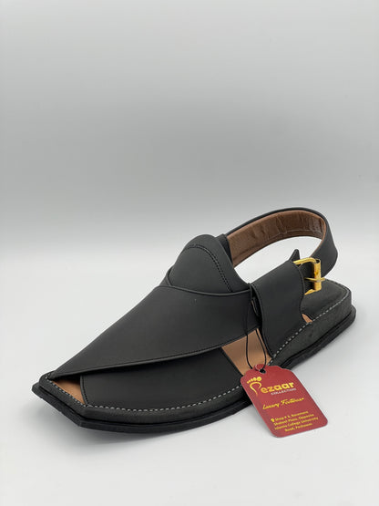 Pure leather Single lefty sole T shapBlack