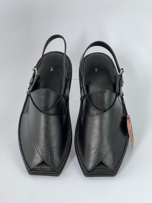 Upper Touch Flate sole T shape  peshawari chapal (polishable Black)