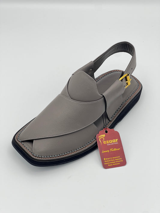upper touch pure leather peshawari chapal(Gray)