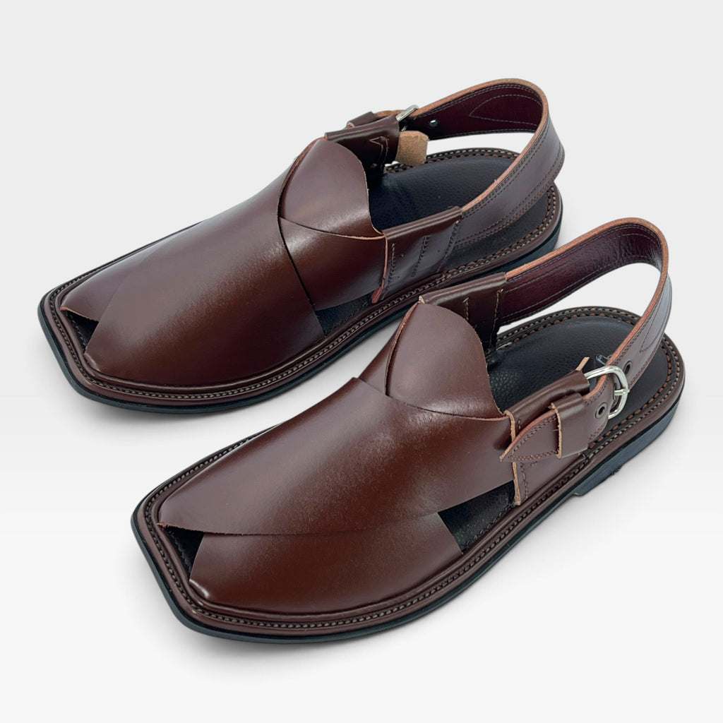 Handmade Goll T Charsadah chapal (Brown)
