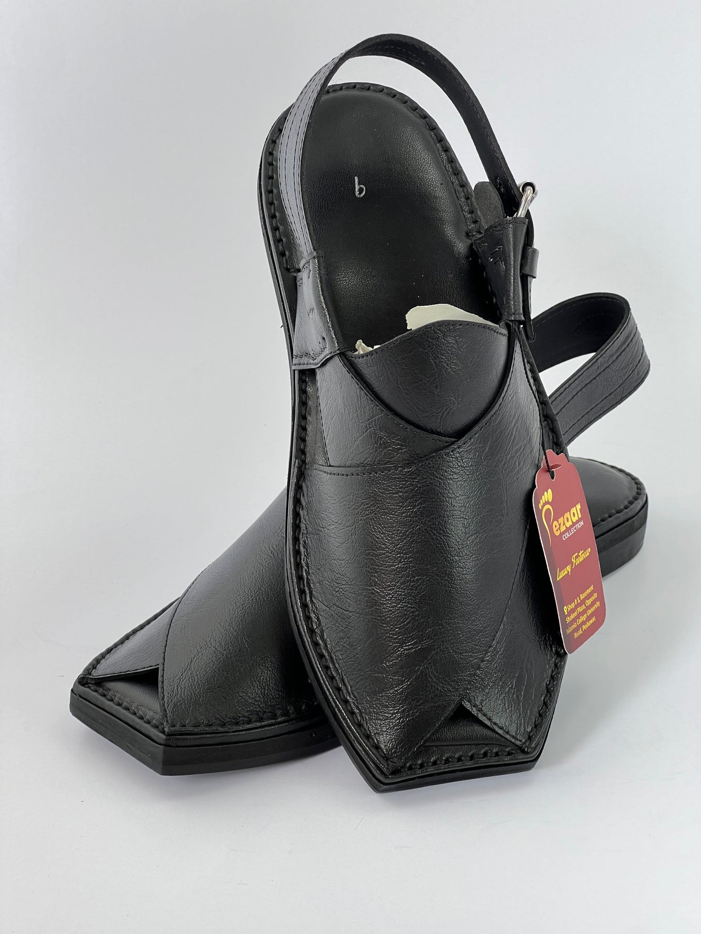 Upper Touch Flate sole T shape  peshawari chapal (polishable Black)