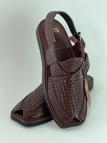 Hand woven medium sole brown