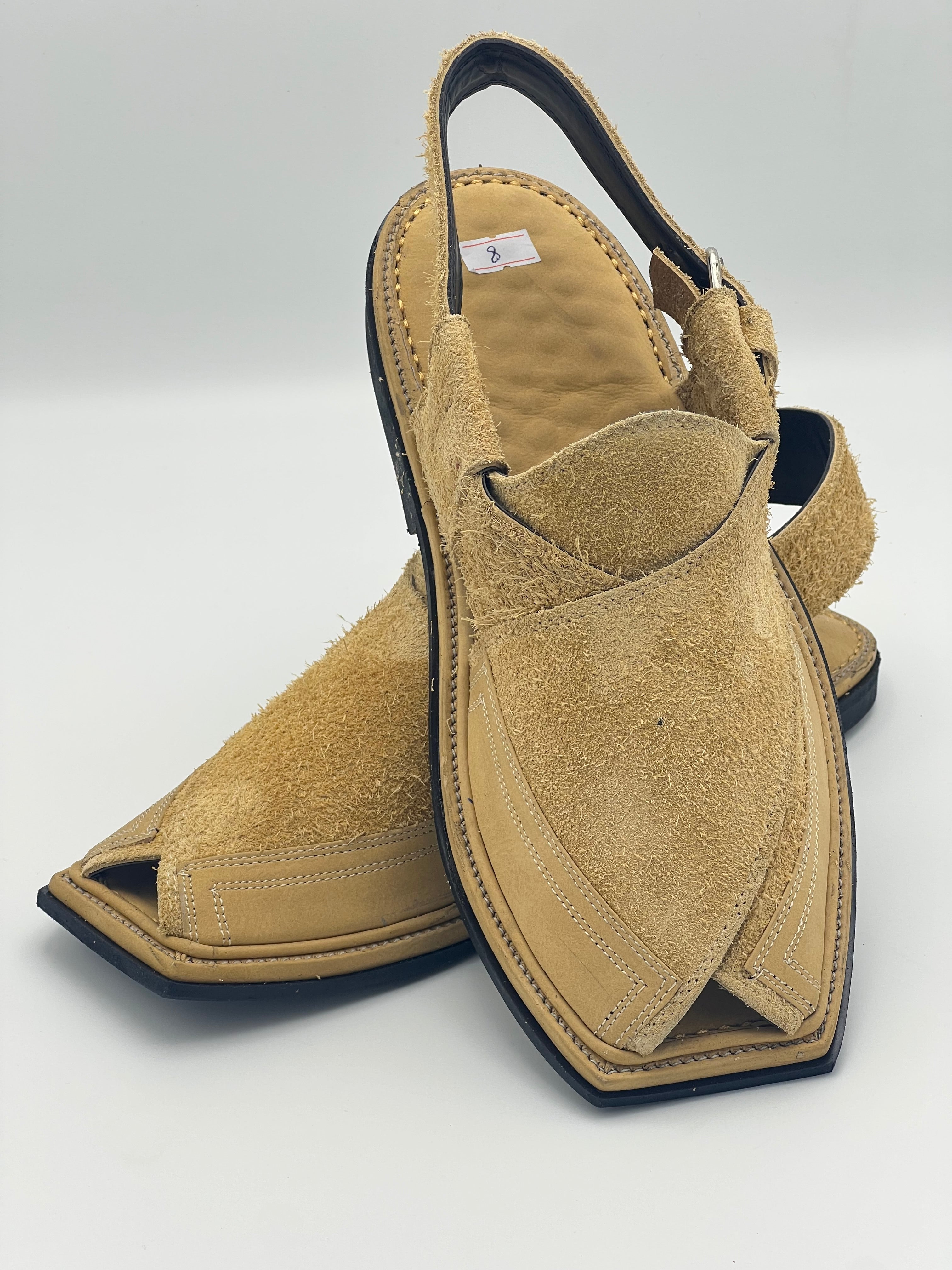 Suede Sabar single sole T shape Double shade peshawari chapal(golden)