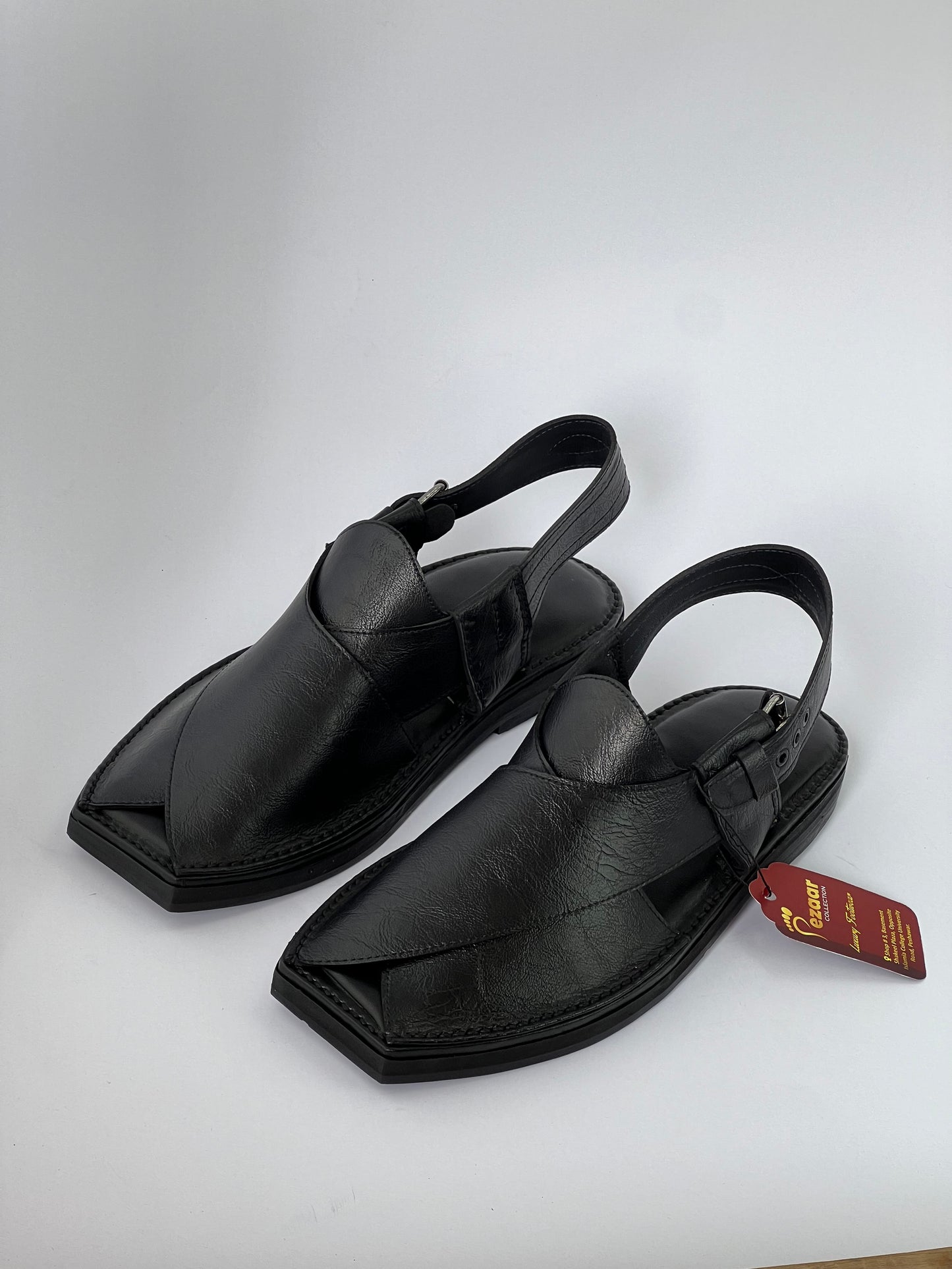 Upper Touch Flate sole T shape  peshawari chapal (polishable Black)