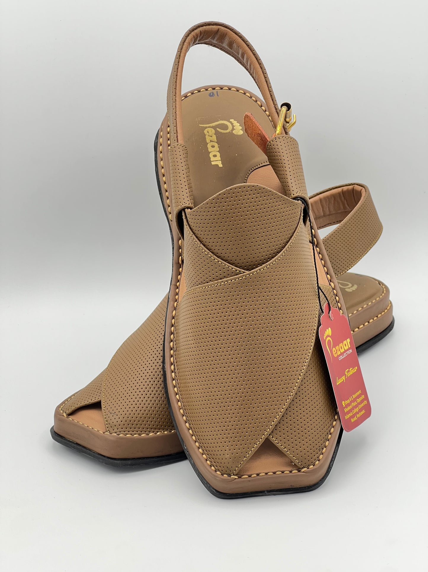 Men’s premium dotted peshawari chapal  camal