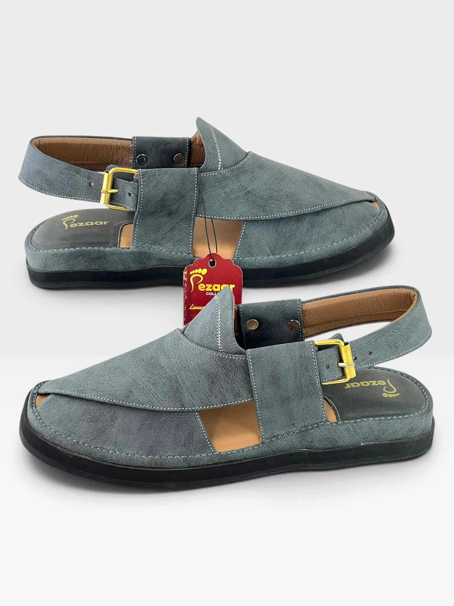 Gogo Premium peshawari chapal(Gray leather)