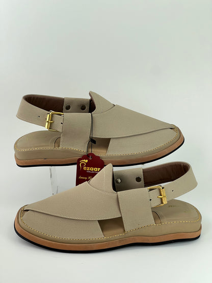 Gogo Premium peshawari chapal(Cream leather)